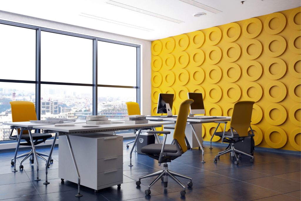 yellow office painting